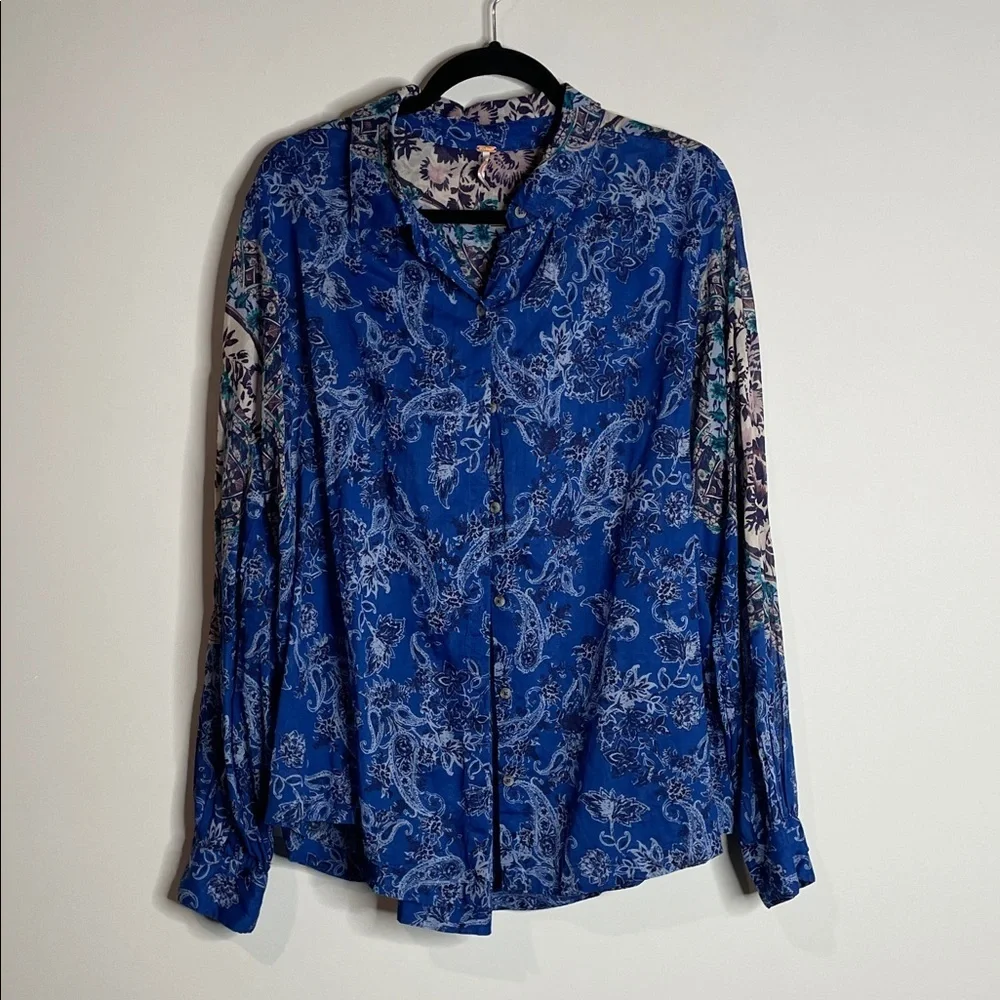 Free People | Women’s Button Down Rose Bud Shirt Size Medium